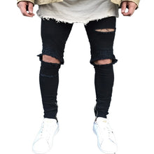 Load image into Gallery viewer, QoolXCWear new Jeans Hole Jogger Skinny Jeans Men Biker Jeans Pencil Pant Mens Zipper Ripped Jeans  Men