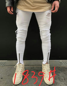 2018 New Fashion Men Jeans European High Street Motorcycle Biker Jeans Men Hip Hop Jeans Men