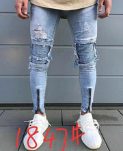 Load image into Gallery viewer, 2018 New Fashion Men Jeans European High Street Motorcycle Biker Jeans Men Hip Hop Jeans Men