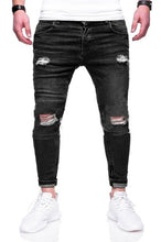 Load image into Gallery viewer, 2018 Distressed ripped holes men jeans Slim Fit jeans men Hip hop biker jeans streetwear denim skinny jeans men