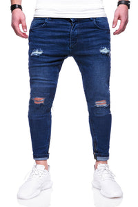 2018 Distressed ripped holes men jeans Slim Fit jeans men Hip hop biker jeans streetwear denim skinny jeans men