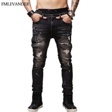 Load image into Gallery viewer, 2018 New Fashion Men Jeans European High Street Motorcycle Biker Jeans Men Hip Hop Jeans Men